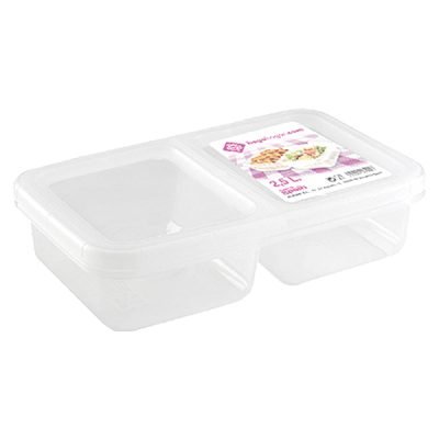 Διάφανο πλαστικό τάπερ 2,5lt με 2 χωρίσματα [78817200]