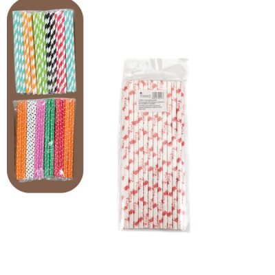 Σετ 25 χάρτινα καλαμάκια 20cm [70701391]