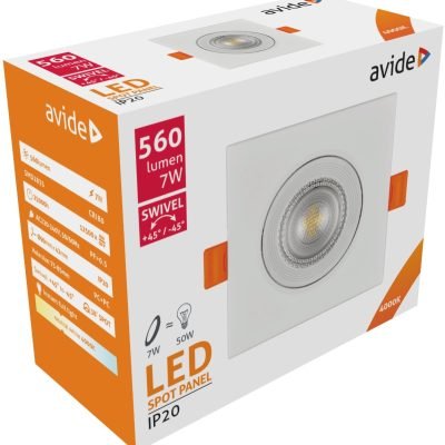 Avide LED Χωνευτό Σπότ 38° Τετράγωνο 7W Λευκό 4000K (15.001.0605)