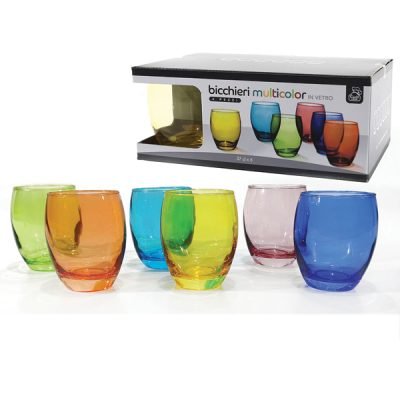 Σετ 6 ποτήρια νερού χρωματιστά 370ml [77616803]