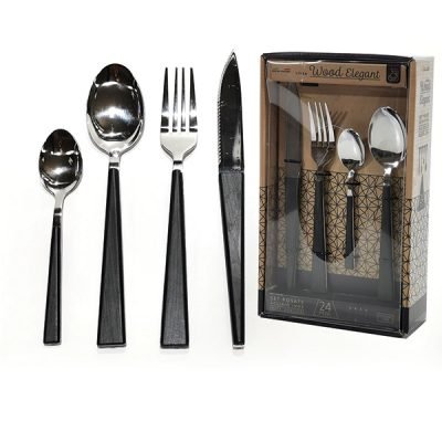 Σετ 24 ανοξείδωτα μαχαιροπήρουνα με πλαστική λαβή [77676612]