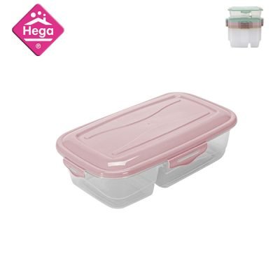 Πλαστικό φαγητοδοχείο-τάπερ παραλληλόγραμμο 2 θέσεων 1Lt. [78817562]