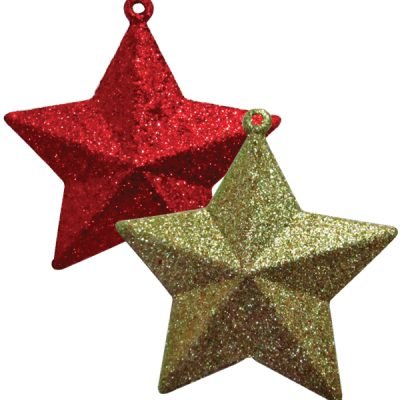 Σετ 4 Χριστουγεννιάτικα διακοσμητικά κρεμαστά αστέρια [00001137]