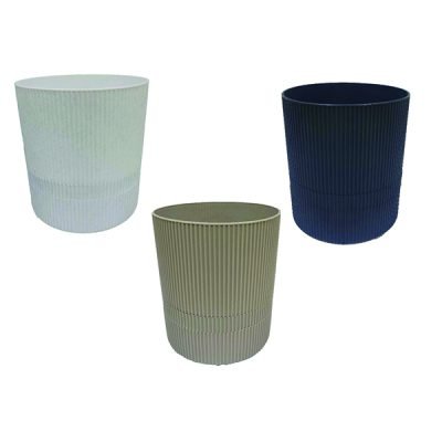 Σετ γλάστρα “ριγέ” με πιάτο στρογγυλή 18 x 18cm [87328001929]