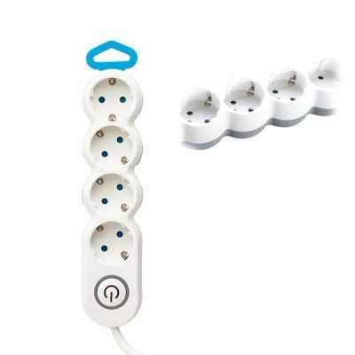 ΠΟΛΥΠΡΙΖΟ 4 ΘΕΣΕΩΝ ΜΕ ΚΑΛΩΔΙΟ ΟΒΑΛ ΚΑΙ ΔΙΑΚΟΠΤΗ 3X1,5mm 1,5m ΜΕ ΠΡΟΣΤΑΣΙΑ ΕΠΑΦΩΝ (147-62411)