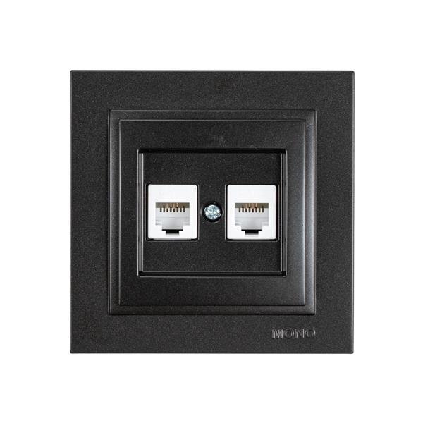 ΠΡΙΖΑ ΤΗΛΕΦΩΝΟΥ ΔΙΠΛΗ RJ 11 ΜΑΥΡΟ (152-10339)