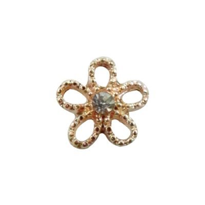 Μεταλλικό διακοσμητικό νυχιών μαργαρίτα με στρας [40502057-D08]