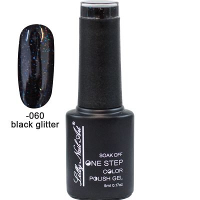 Ημιμόνιμο μανό one step 5ml – Black Glitter [40504002-060]
