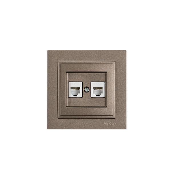 ΠΡΙΖΑ ΤΗΛΕΦΩΝΟΥ ΔΙΠΛΗ RJ 11 LIGHT FUME (152-10539)