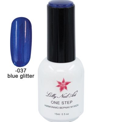 Ημιμόνιμο μανό one step 15ml – Blue glitter [40504001-037]