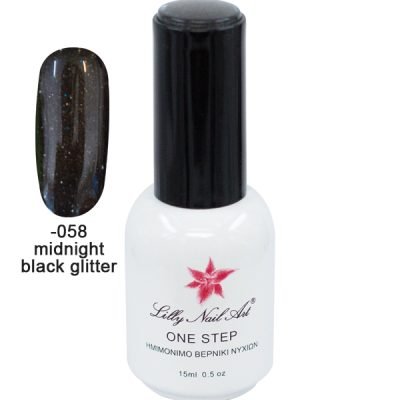Ημιμόνιμο μανό one step 15ml – Midnight black glitter [40504001-058]