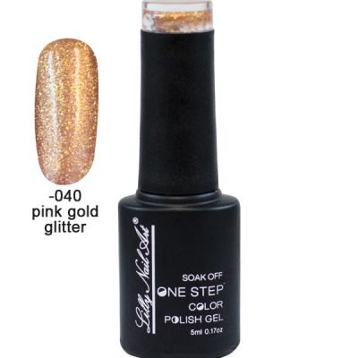 Ημιμόνιμο μανό one step 5ml – Pink gold glitter [40504002-040]