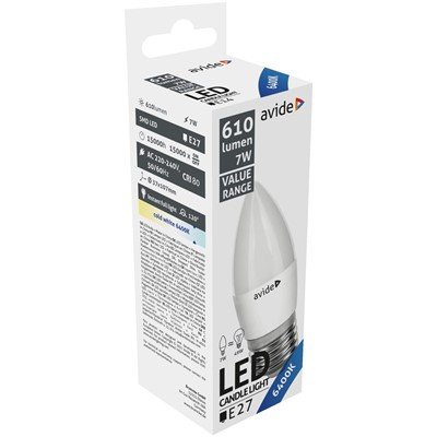 Avide Value LED Κερί E27 7W Ψυχρό 6400K (15.001.1683)