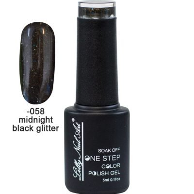 Ημιμόνιμο μανό one step 5ml – Midnight black glitter [40504002-058]