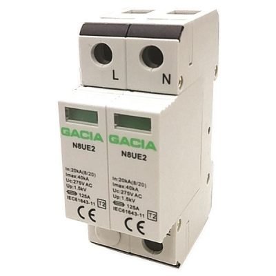 ΑΝΤΙΚΕΡΑΥΝΙΚΟ ΜΟΝΟΦΑΣΙΚΟ Τ2 20kA-40kA 275V 2P (500-22202)