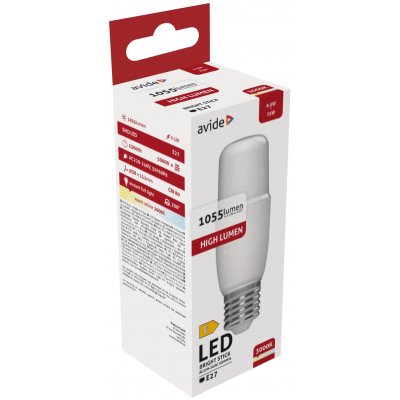 Avide LED Bright Stick Bulb T37 9.5W E27 WW 3000K (15.001.2073)