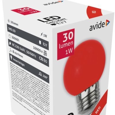 Avide LED Διακοσμητική Λάμπα G45 1W E27 Κόκκινο (15.001.0173)