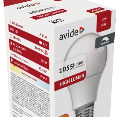 Avide LED Κοινή A60 11W E27 Θερμό 3000K Ντιμαριζόμενο (15.001.1708)
