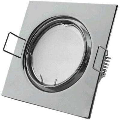 Avide GU10 Πλαίσιο Τετράγωνο Σαγρέ Χρώμιο (15.001.0543)