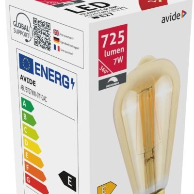 Avide LED Filament ST57 7W E27 360° Θερμό 2500K Ντιμαριζόμενο/Κεχριμπάρι (15.001.0802)