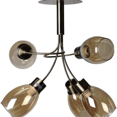 Avide Κρεμαστό Φωτιστικό Οροφής Aspira Κεχριμπάρι 5xE14 (15.001.0899)