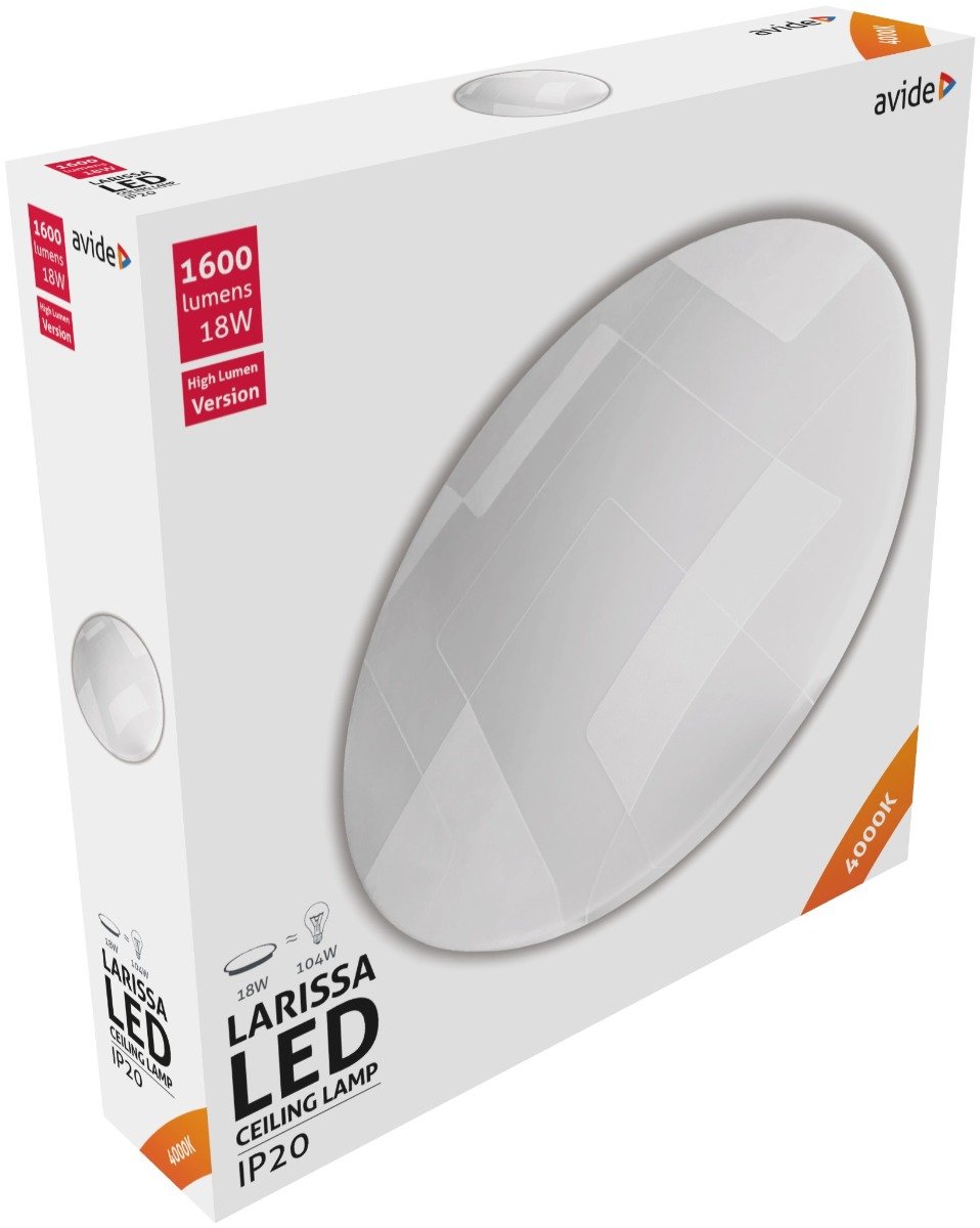 Avide LED Μοντέρνα Πλαφονιέρα Οροφής Larissa 18W 325*65.0mm Λευκό 4000K (15.001.0197)