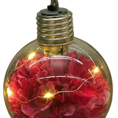 Artezan Χριστουγεννιάτικη Μπάλα Λουλούδι Mini LED 8cm Βαθύ Κόκκινο 1τμχ/κουτί με Μπαταρία (Lr44/V13) (15.004.0188)