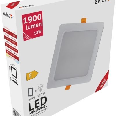 Avide LED Φωτιστικό Οροφής Χωνευτό Τετράγωνο Πλαστικό 18W Θερμό 3000K (15.001.0770)