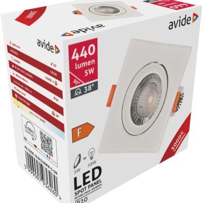 Avide LED Χωνευτό Σπότ 38° Τετράγωνο 5W Θερμό 3000K (15.001.0754)