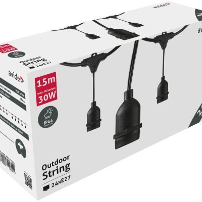 Avide Εξωτερική Γιρλάντα E27 15m 24 Θέσεων (15.001.0191)