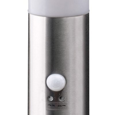 Avide Εξωτερικό Φωτιστικό Κήπου Boca 1xE27 450mm IP44 Σατέν Νίκελ Φωτοκύτταρο (15.001.1542)