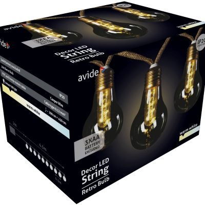 Avide Εξωτερική Γιρλάντα 5m Θερμό Decor  3xAA (Δεν περιλαμβ.) (15.001.1635)