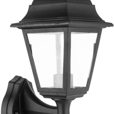 Avide Εξωτερικό Φωτιστικό Τοίχου Blake-U 1xE27 IP44 Μαύρο Φωτοκύτταρο (15.001.1640)