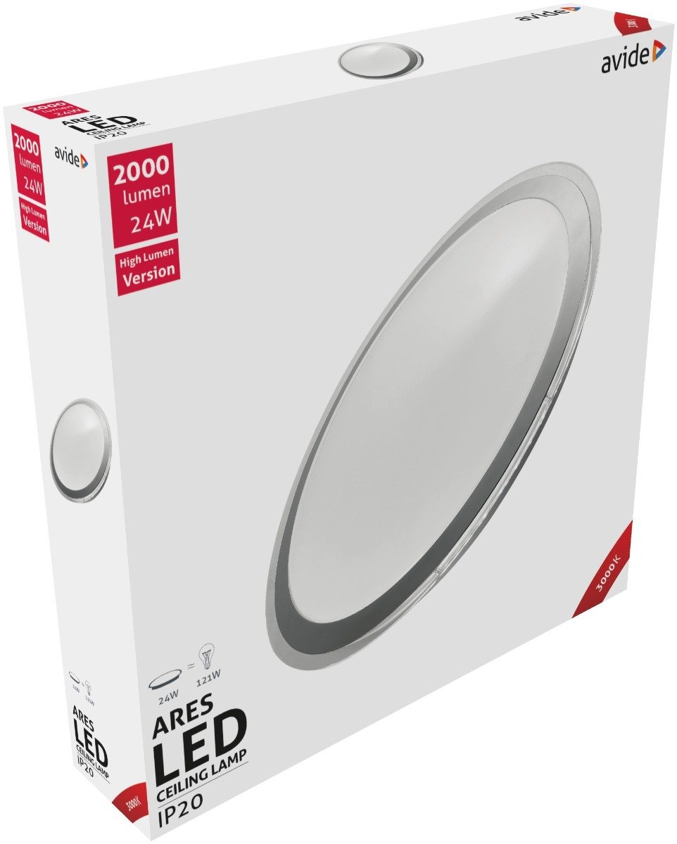 Avide LED Μοντέρνα Πλαφονιέρα Οροφής Ares 24W 430*90mm Θερμό 3000K (15.001.0551)