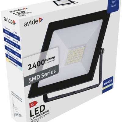 Avide LED Προβολέας Slim SMD  30W Ψυχρό 6400K Value (15.001.1653)
