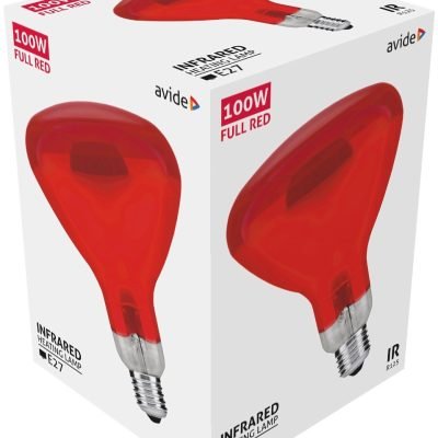 Avide Λάμπα Υπερύθρων E27 100W Full Κόκκινο (15.001.0252)