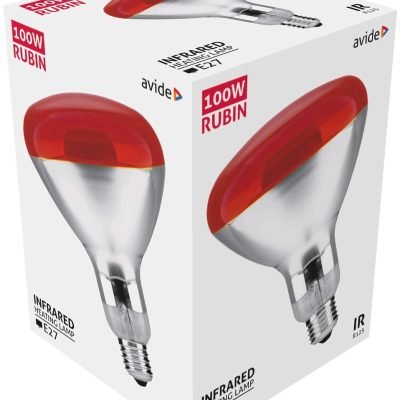Avide Λάμπα Υπερύθρων E27 100W Κόκκινο (15.001.0253)