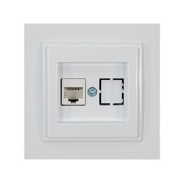 ΠΡΙΖΑ DATA CAT 6 RJ 45 MONH ΛΕΥΚΗ (152-10140)