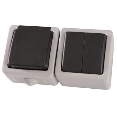 ΔΙΑΚΟΠΤΗΣ Κ/R  Α/R KAI ΠΡΙΖΑ ΣΟΥΚΟ ΓΚΡΙ  IP54 (147-16216)