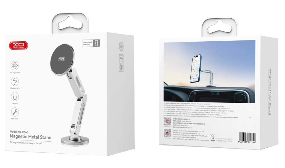 XO C148 Metal Twin Bar 360° Περιστρεφόμενο Μαγνητική Βάση (16.006.0276) - Image 2