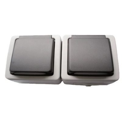 ΠΡΙΖΑ ΣΟΥΚΟ ΔΙΠΛΗ ΜΕ ΚΑΠΑΚΙ ΓΚΡΙ ΙP54 (147-16213)