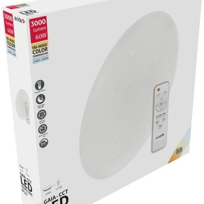 Avide LED Μοντέρνα Πλαφονιέρα Οροφής Gaia-CCT 60W με Τηλεχειριστήριο (15.001.0563)