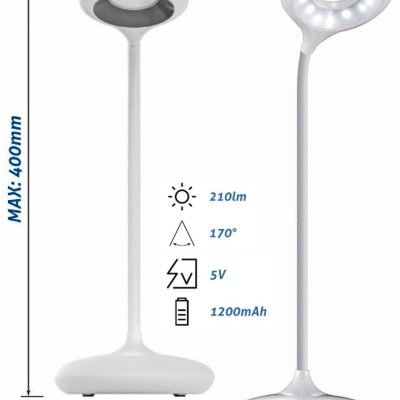 Avide LED Φωτιστικό Γραφείου Minimal Άσπρο 4W (15.001.0973)