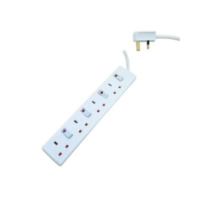 ΠΟΛΥΠΡΙΖΟ 4 ΘΕΣΕΩΝ UK ΜΕ 4 ΔΙΑΚΟΠΤΕΣ ΚΑΙ ΚΑΛΩΔΙΟ 3m 3X1,25mm ΜΕ ΠΡΟΣΤΑΣΙΑ ΕΠΑΦΩΝ (147-62312)