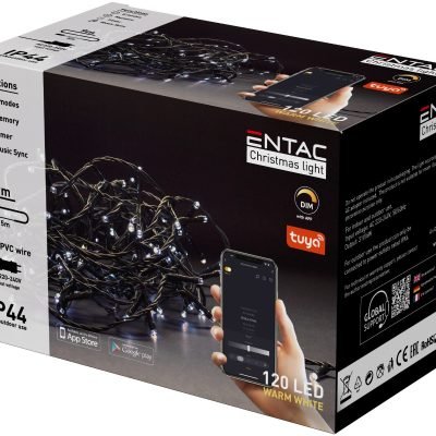 Entac Χριστουγεννιάτικα Λαμπάκια IP44 120 LED Θερμό 9m Tuya (15.004.0084)