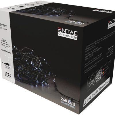 Entac Χριστουγεννιάτικα Λαμπάκια IP44 240 LED Ψυχρό 24m (15.004.0005)