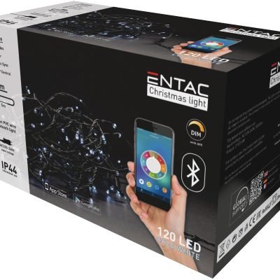 Entac Χριστουγεννιάτικα Λαμπάκια IP44 120 LED Ψυχρό 9m Bluetooth (15.004.0010)