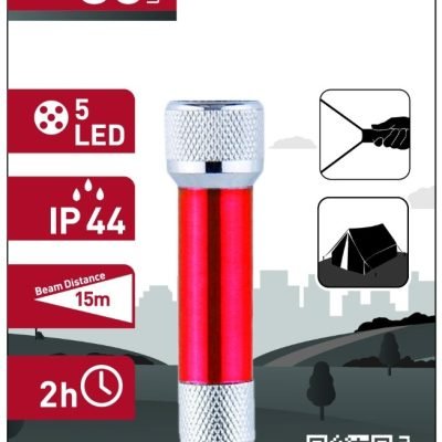 Entac Φακός 5 LED Μπρελόκ Κόκκινο (15.007.0084)