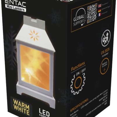 Entac LED Mini Χάλκινο Φανάρι Λευκό 12cm (15.004.0189)