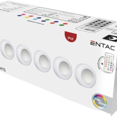 Entac Mini Φορητό Φωτάκι Νυκτός 0,45W RGB RC 6τμχ/σετ (15.007.0275)